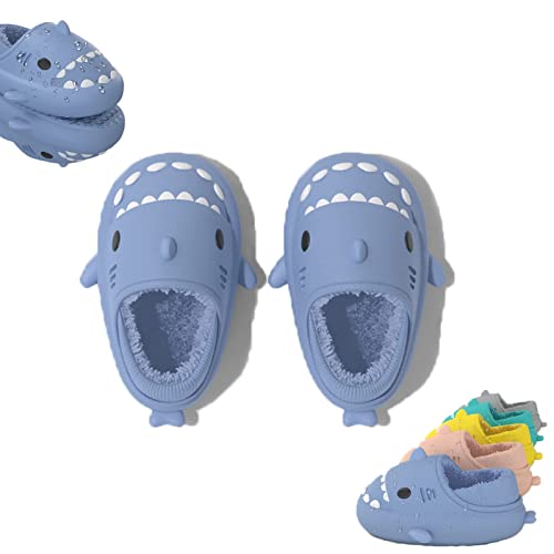 Winter Cloud Slides Shark Slippers Erwachsene Cartoon Fuzzy Slippers rutschfeste weiche bequeme Hausschuhe, Blue-b, 8-9 Women/7.5-8 Men von DeesGames
