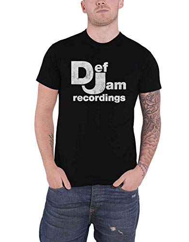 Def Jam Recordings T Shirt Classic Logo Nue offiziell Herren Schwarz von Rocks-off