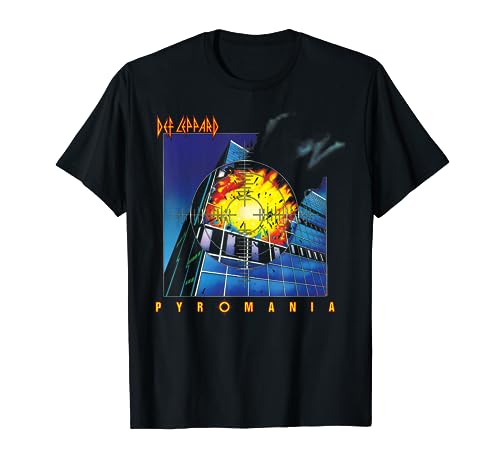 Def Leppard Herren Pyromania Klassisches T-Shirt Schwarz S Crew-Neck Kurzarm Klassische Passform Pull-On Standardlänge 100% Baumwolle Imported von Def Leppard