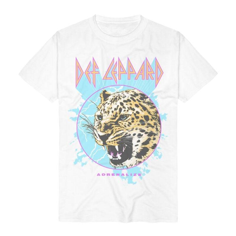 Def Leppard T-Shirt - Adrenalize Leopard - S bis 3XL - für Männer - Größe XL - weiß  - Lizenziertes Merchandise! von Def Leppard
