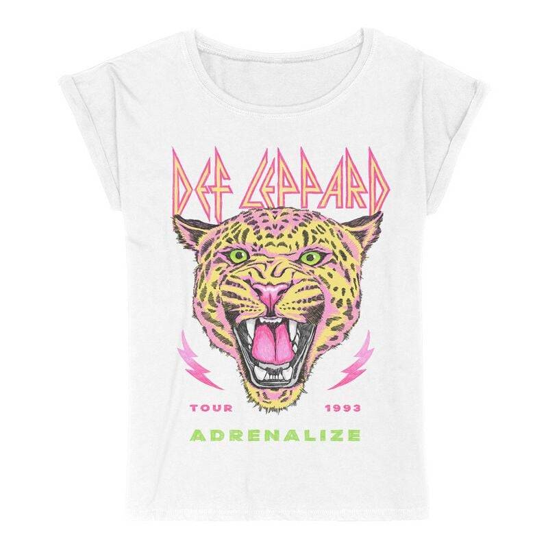 Def Leppard T-Shirt - Adrenalize Tour 1993 - S bis XXL - für Damen - Größe XXL - weiß  - Lizenziertes Merchandise! von Def Leppard