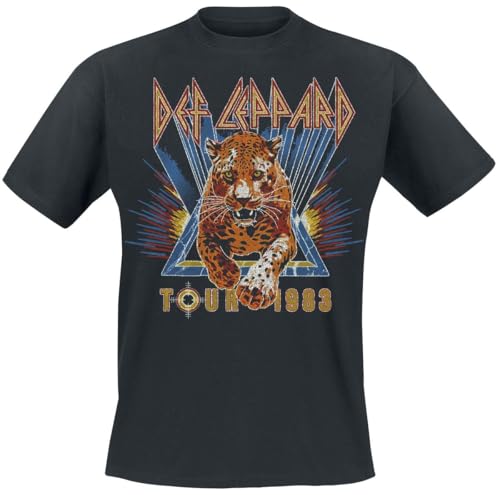 Def Leppard US Tour 1983 Männer T-Shirt schwarz XL 100% Baumwolle Band-Merch, Bands von Def Leppard