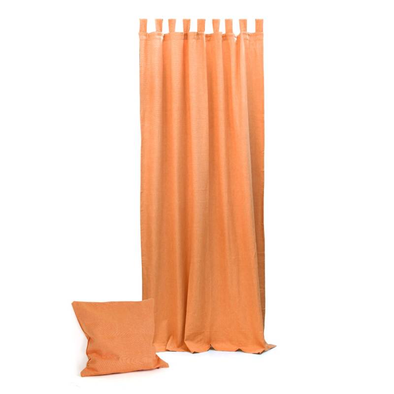 Vorhang Schlaufenvorhang blickdicht Kissen Gardine  240 cm Gardinenband pfirsisc von Default