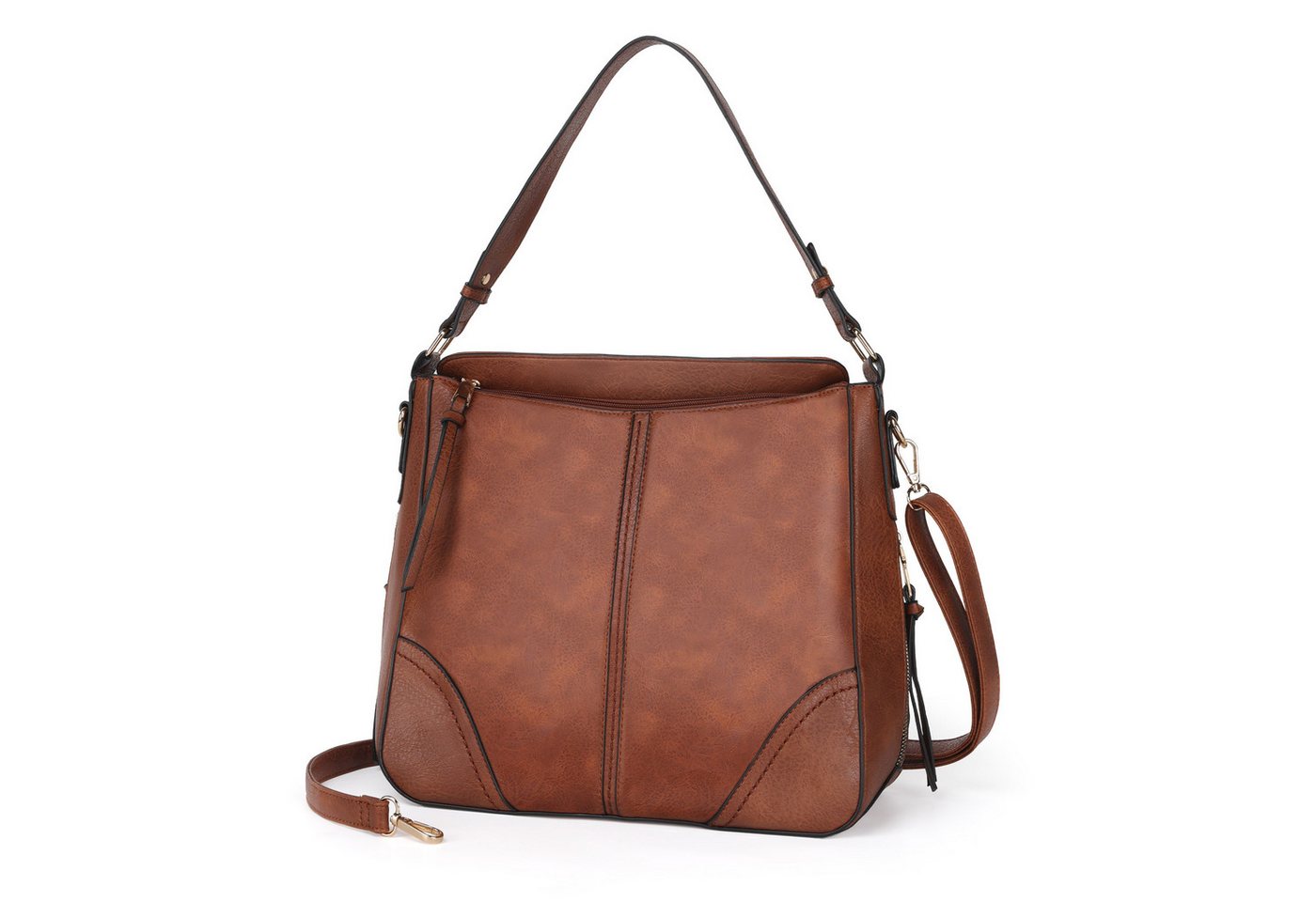 Defe Schultertasche Designer Damen Hobo Taschen Handtaschen mit Vielen Fächern, Mit Handschlaufe und Schultergurt (verstellbarer Schultergurt) von Defe