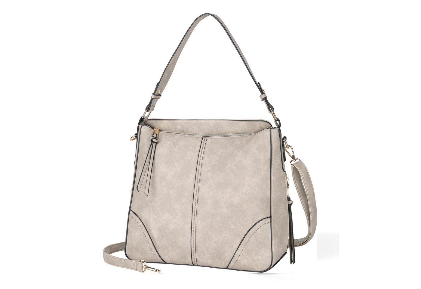 Defe Schultertasche Designer Damen Hobo Taschen Handtaschen mit Vielen Fächern, Mit Handschlaufe und Schultergurt (verstellbarer Schultergurt) von Defe