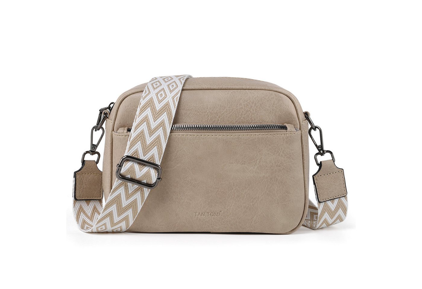 Defe Umhängetasche Damen Handy Schultertasche, Kunstleder Crossbody Umhängetasche (Drei Reißverschlussfächern mit Verstellbar Abnehmbar Schultergurt), Breiter Riemen Abendtasche von Defe