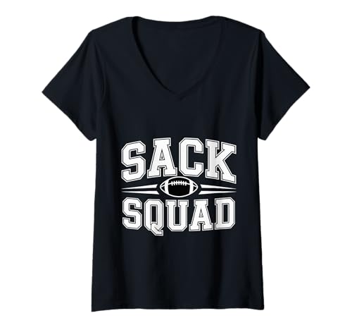 Damen Sack Squad Defensive Fußball -Lineman -Mannschaft - T-Shirt mit V-Ausschnitt Damen Sack Squad Defensive Fußball -Lineman -Mannschaft - T-Shirt mit V-Ausschnitt von Defensive Fußballsportler Fähigkeiten