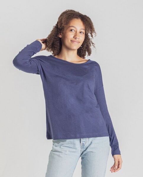 Degree Clothing Damen Langarmshirt aus Bio-Baumwolle/Modal - Nero long - dunkelblau von Degree Clothing