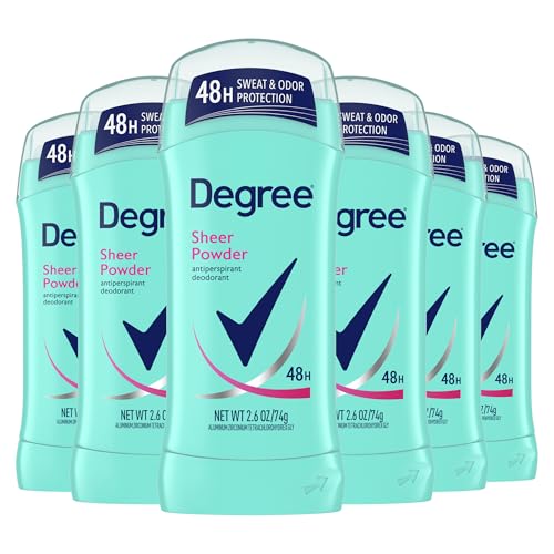 Degree for Women Antiperspirant & Deodorant Invisible Solid, Sheer Powder, 2.6-Ounce Stick (Pack of 6) by Degree von Degree
