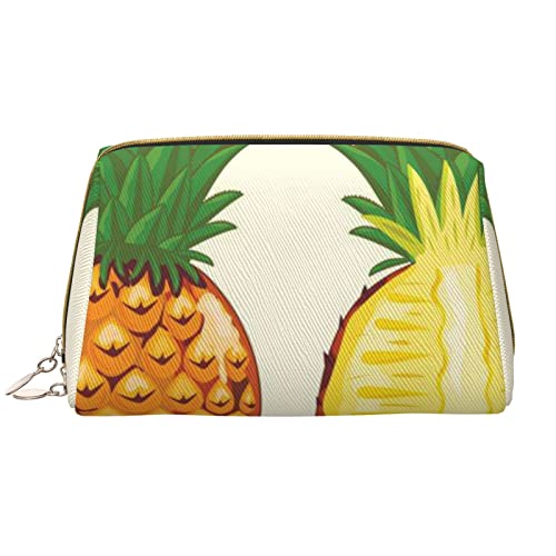 Ananas-Make-up-Tasche, große Kapazität, Reise-Kosmetiktasche, PU-Leder, Make-up-Organizer Tasche für Frauen und Mädchen, weiß, Einheitsgröße von Dehiwi