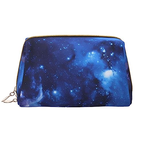 Blaue Galaxie-Make-up-Tasche, große Kapazität, Reise-Kosmetiktasche, PU-Leder, Make-up-Organizer Tasche für Frauen und Mädchen, weiß, Einheitsgröße von Dehiwi