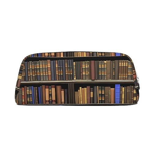 Dehiwi Bibliothek Bücherregal Bleistift Stift Fall Wasserdicht Niedlich Leder Bleistift Tasche Reise Kosmetik Make-up Tasche Organizer Stifthalter für Büro Make-up, silber, Einheitsgröße, von Dehiwi