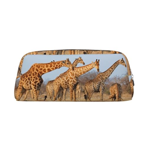 Dehiwi Federmäppchen mit Giraffen-Motiv, wasserdicht, niedlich, Leder, für Reisen, Kosmetik, Make-up, Organizer, Stifthalter für Büro Make-up, silber, Einheitsgröße, Taschen-Organizer von Dehiwi