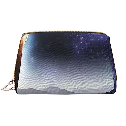 Galaxy Nature Milchstraße Atmosphäre Planet Make-up Tasche Große Kapazität Reise Kosmetiktasche PU Leder Make-up Organizer Tasche für Frauen Mädchen, weiß, Einheitsgröße von Dehiwi