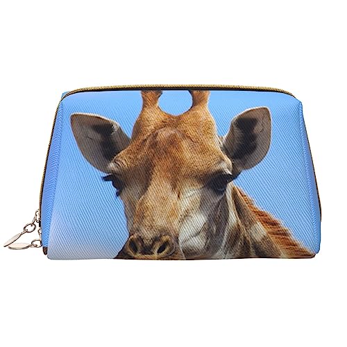 Giraffe Make-up-Tasche, große Kapazität, Reise-Kosmetiktasche, PU-Leder, Make-up-Organizer Tasche für Frauen und Mädchen, weiß, Einheitsgröße von Dehiwi