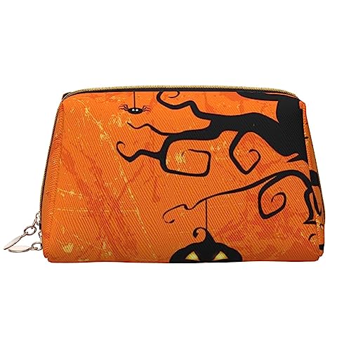 Happy Halloween Party Make-up Tasche Große Kapazität Reise Kosmetiktasche PU Leder Make-up Organizer Tasche für Frauen Mädchen, weiß, Einheitsgröße von Dehiwi