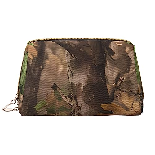 Herbst Camouflage Make-up Tasche Große Kapazität Reise Kosmetik Tasche PU Leder Make-up Organizer Tasche für Frauen Mädchen, weiß, Einheitsgröße von Dehiwi