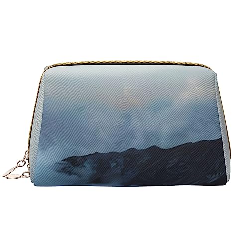 Hill Station Make-up-Tasche, großes Fassungsvermögen, Reise-Kosmetiktasche, PU-Leder, Make-up-Organizer für Damen und Mädchen, weiß, Einheitsgröße von Dehiwi