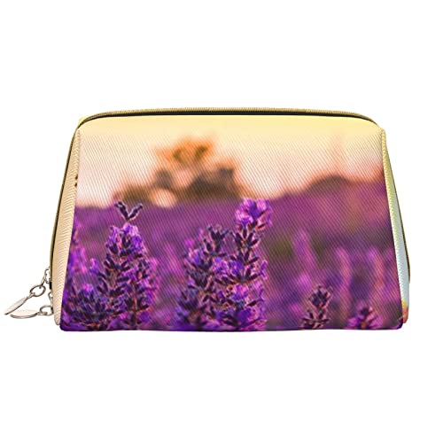 Kosmetiktasche mit Lavendel, große Kapazität, Reise-Kosmetiktasche, PU-Leder, Make-up-Organizer-Tasche für Frauen und Mädchen, weiß, Einheitsgröße von Dehiwi