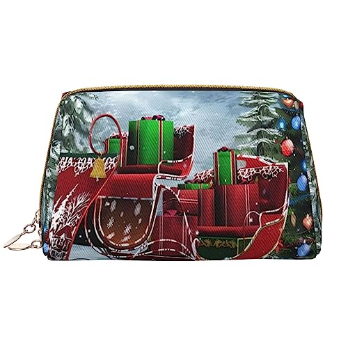 Kosmetiktasche mit Weihnachtsmann-Motiv, große Kapazität, Reise-Kosmetiktasche, PU-Leder, Make-up-Organizer-Tasche für Frauen und Mädchen, weiß, Einheitsgröße von Dehiwi