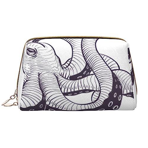 Make-up-Tasche im Oktopus-Stil, große Kapazität, Reise-Kosmetiktasche, PU-Leder, Make-up-Organizer Tasche für Frauen und Mädchen, weiß, Einheitsgröße von Dehiwi