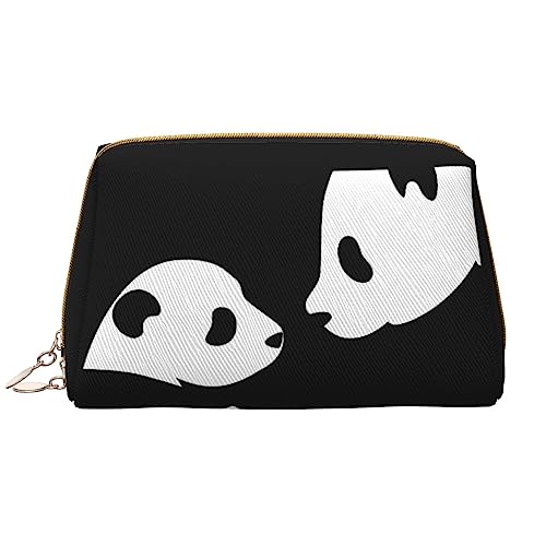 Make-up-Tasche mit Panda-Motiv, große Kapazität, Reise-Kosmetiktasche, PU-Leder, Make-up-Organizer für Frauen und Mädchen, weiß, Einheitsgröße von Dehiwi