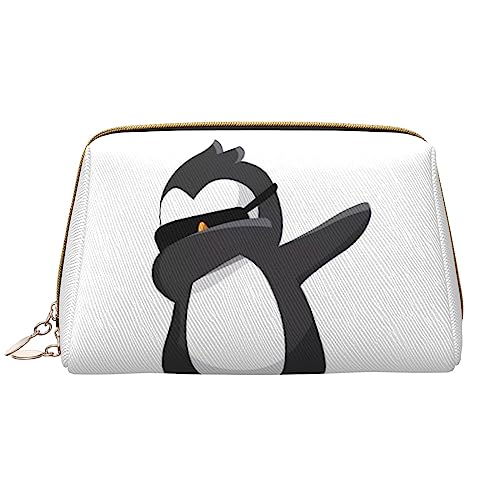 Make-up-Tasche mit Pinguin-Motiv, große Kapazität, Reise-Kosmetiktasche, PU-Leder, Make-up-Organizer-Tasche für Frauen und Mädchen, weiß, Einheitsgröße von Dehiwi