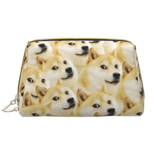 Mr Doge Meme Make-up-Tasche, große Kapazität, Reise-Kosmetiktasche, PU-Leder, Make-up-Organizer Tasche für Frauen und Mädchen, weiß, Einheitsgröße von Dehiwi