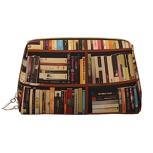 Ordentliches Bücherregal, Make-up-Tasche, großes Fassungsvermögen, Reise-Kosmetiktasche, PU-Leder, Make-up-Organizer-Tasche für Frauen und Mädchen, weiß, Einheitsgröße von Dehiwi