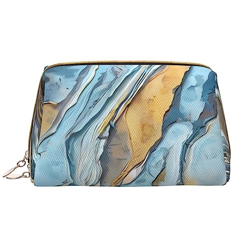 Rock Layers Make-up-Tasche, große Kapazität, Reise-Kosmetiktasche, PU-Leder, Make-up-Organizer Tasche für Frauen und Mädchen, weiß, Einheitsgröße von Dehiwi