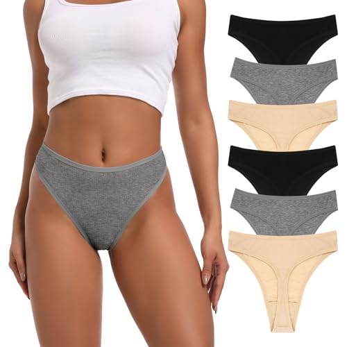 Deigecil 6er-Pack String Tanga Damen Unsichtbarer High Taille Tief Sitzender String Tangas Frauen von Deigecil
