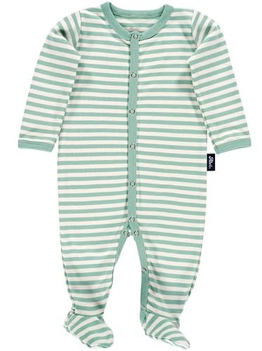 Alvi Baby Strampler Body mit Fuß Set mit Babylöffel DeinKinderland | Babystrampler Pyjama |Schlafanzug | Neugeboren ab 0 Monate Mädchen Junge (Seahorse 56) von Dein Kinderland