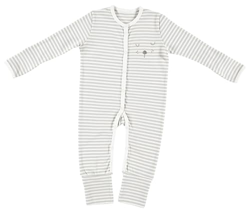 Alvi Pyjama Baby Schlafanzug mit Fuß Set mit Löffel DeinKinderland | Babyschlafanzug | Strampler ab 0 Monate für Mädchen Jungen (Faces, 56) von Dein Kinderland