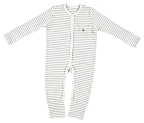 Alvi Pyjama Baby Schlafanzug mit Fuß Set mit Löffel DeinKinderland | Babyschlafanzug | Strampler ab 0 Monate für Mädchen Jungen (Faces, 68) von Dein Kinderland