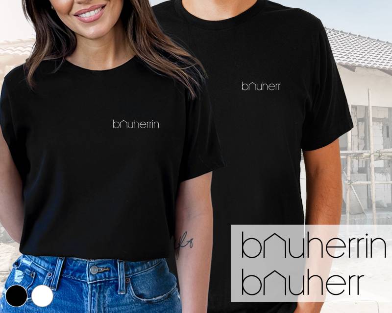 Bauherr/Bauherrin T-Shirt | Hausbau Design 1 Klein Wunschfarbe von DeinLieblingsteil