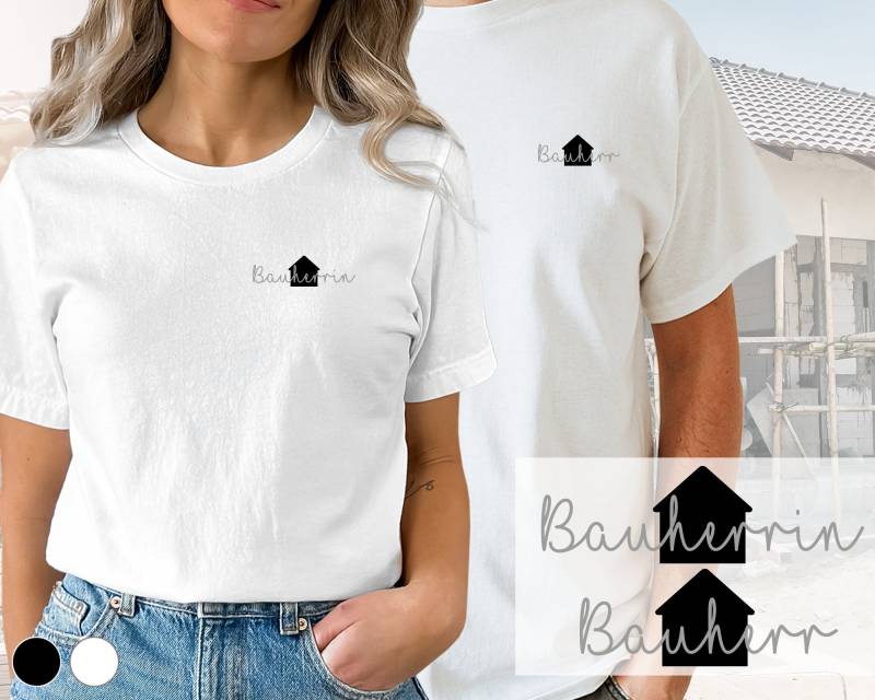 Bauherr/Bauherrin T-Shirt | Hausbau Design 3 Klein Wunschfarbe von DeinLieblingsteil