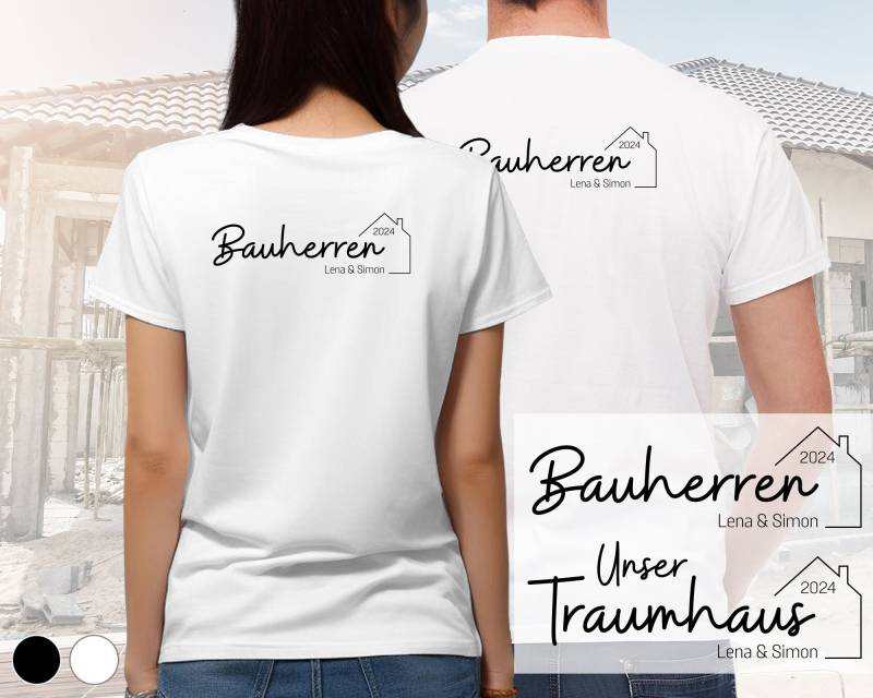 Bauherr/Bauherrin T-Shirt | Hausbau Design 5 Gross Wunschfarbe & Wunschnamen von DeinLieblingsteil