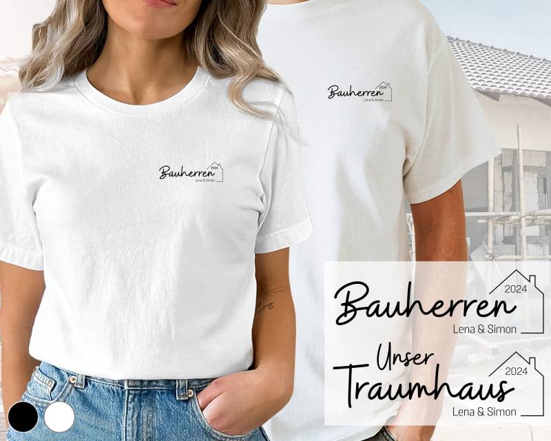 Bauherr/Bauherrin T-Shirt | Hausbau Design 5 Klein Wunschfarbe & Wunschnamen Bauherr/Bauherrin T-Shirt | Hausbau Design 5 Klein Wunschfarbe & Wunschnamen von DeinLieblingsteil