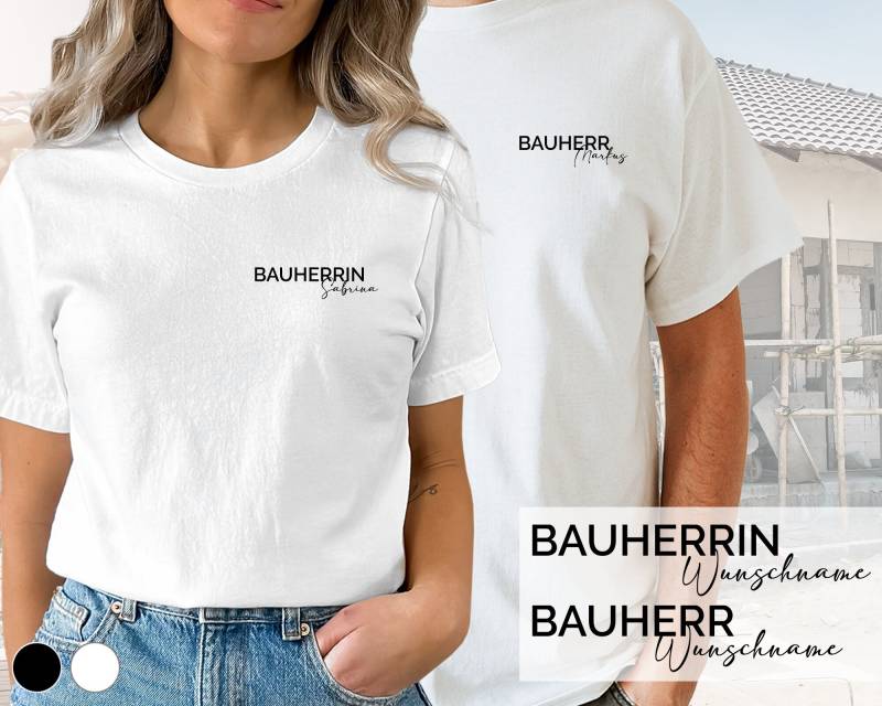 Bauherr/Bauherrin T-Shirt | Hausbau Design 8 Klein Wunschfarbe & Wunschname Bauherr/Bauherrin T-Shirt | Hausbau Design 8 Klein Wunschfarbe & Wunschname von DeinLieblingsteil