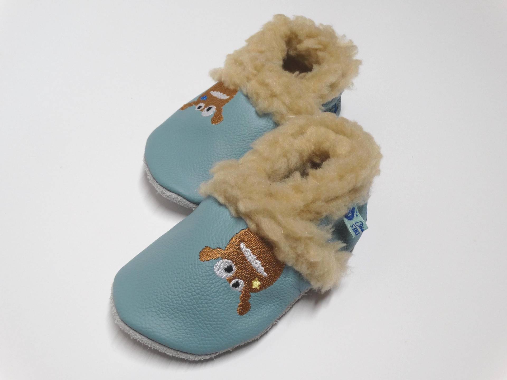 Krabbelschuhe Kuschelig Warm Aus Ökoleder, Komplett Gefüttert. Babyschuhe Als Geschenk Zur Geburt, Taufe Oder Geburtstag, Personalisiert von DeinStreichelzoo