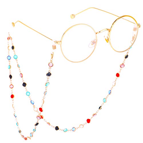 Deinxoz Bunte Perlen Brillenkette Leseglas Riemen Sonnenbrillenhalter Riemen Brillenhalskette Kette Schnur für Frauen von Deinxoz