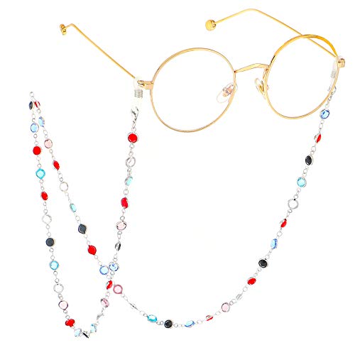 Deinxoz Bunte Perlen Brillenkette Leseglas Riemen Sonnenbrillenhalter Riemen Brillenhalskette Kette Schnur für Frauen von Deinxoz