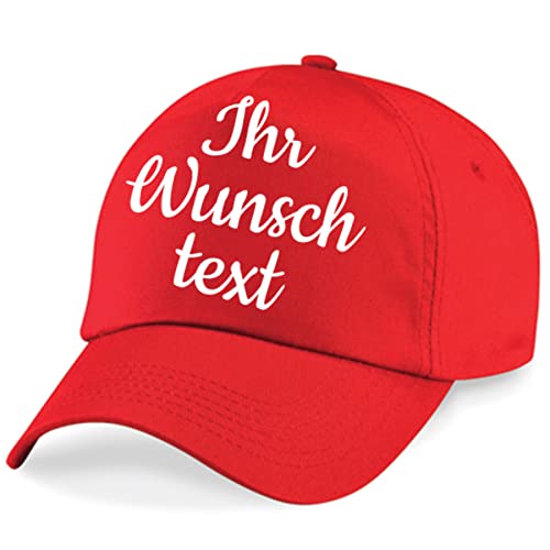 Deitert Kappe, Basecap individuell bestickbar mit Namen oder Wunschtext | über 20 Farben zur Auswahl Hellrot von Deitert
