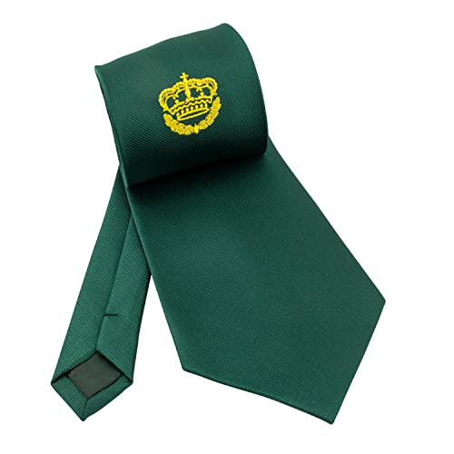 Königskrawatte grün mit gestickter Krone - passend zum Schützenfest - Herren Krawatte Schützenverein, Männer Geschenk für die Uniform, 100% Polyester von Deitert