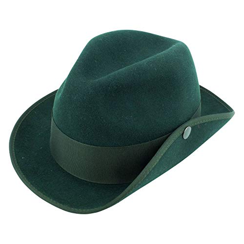Deitert Schützenhut dunkelgrün mit schmaler Krempe 54 mit Druckknopf von Deitert