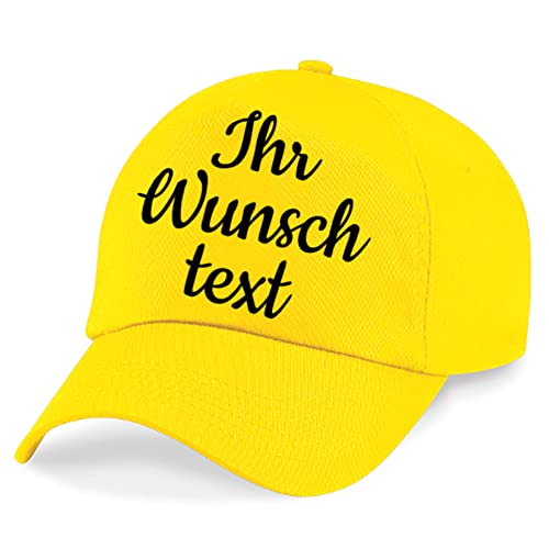 Deitert Kappe, Basecap individuell bestickbar mit Namen oder Wunschtext | über 20 Farben zur Auswahl Gelb von Deitert