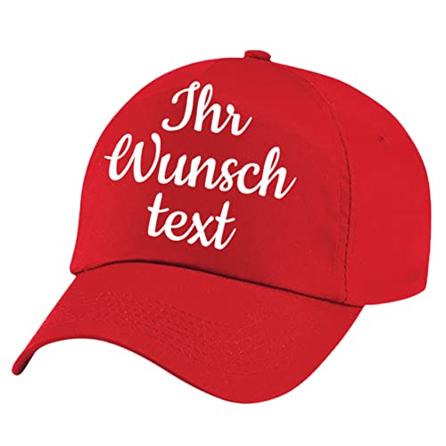Deitert Kappe, Basecap individuell bestickbar mit Namen oder Wunschtext | über 20 Farben zur Auswahl Rot von Deitert
