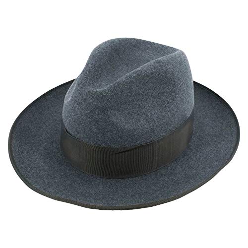 Schützenhut grau meliert mit breiter Krempe 57 ohne Druckknopf von Deitert