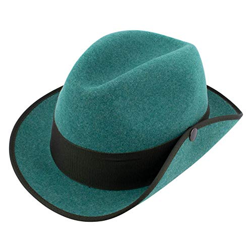 Schützenhut hellgrün meliert mit schmaler Krempe 60 mit Druckknopf von Deitert