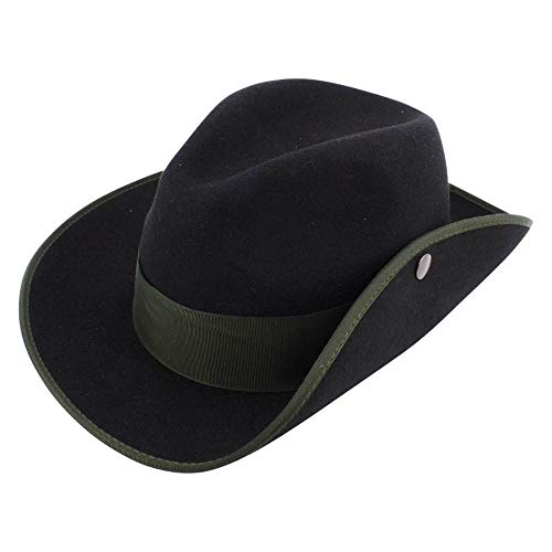 Schützenhut schwarz mit breiter Krempe 61 mit Druckknopf von Deitert